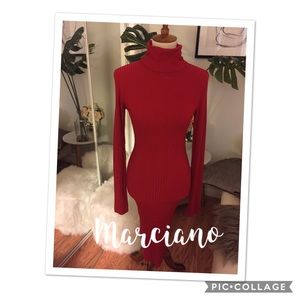 Gorgeous! Marciano Red Turtleneck Sweater Dress M